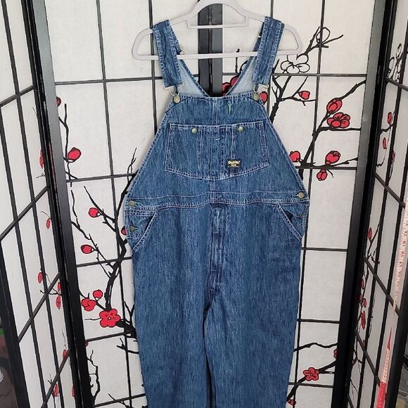 Vintage Oshkosh B'Gosh Genuine Article Bib Overalls Vestbak Denim W42L32 - Picture 1 of 9